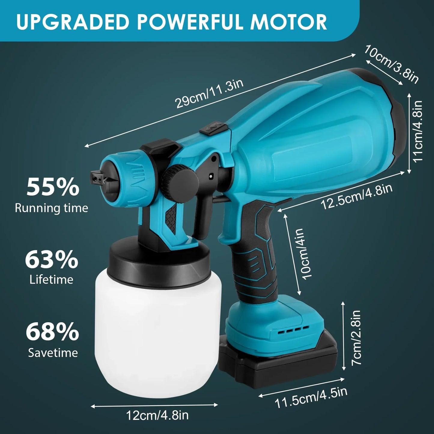 Pistolet à Peinture Électrique Sans Fil de 1000ML