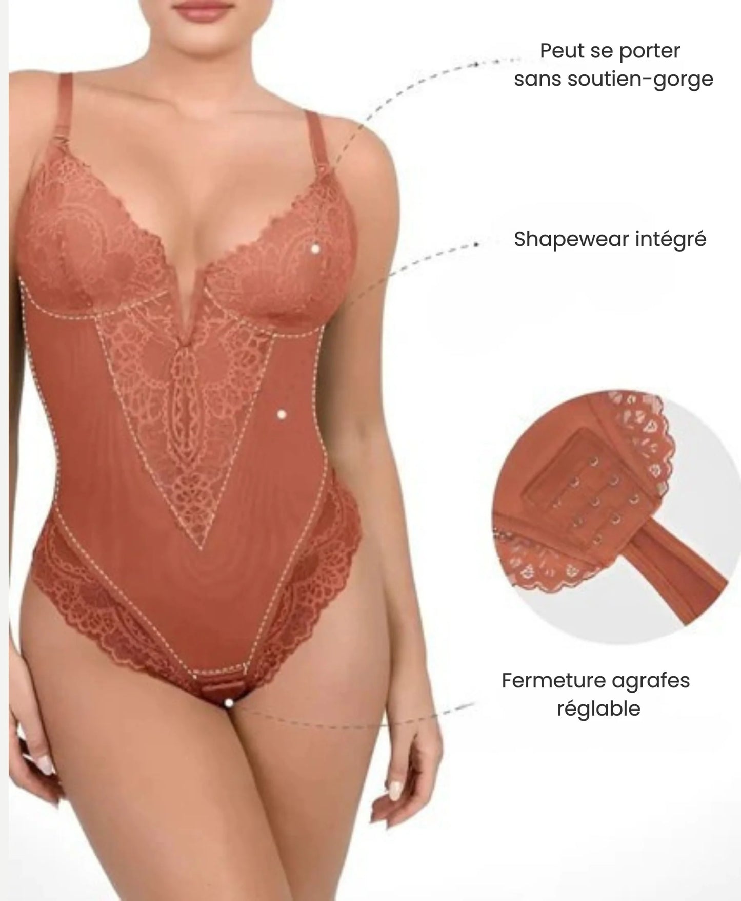 Body gainant en dentelle