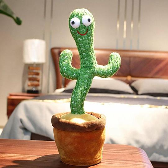Cactus Dansant Musical Rechargeable USB - Peluche Interactive Électronique avec Musique