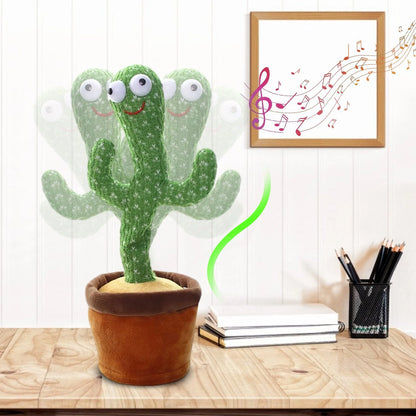Cactus Dansant Musical Rechargeable USB - Peluche Interactive Électronique avec Musique